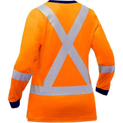Bisley&reg; Women's X-Back Long Sleeve Shirt, Poly-Cotton, Small, High Visibility Orange Groupe Belzile Dickner