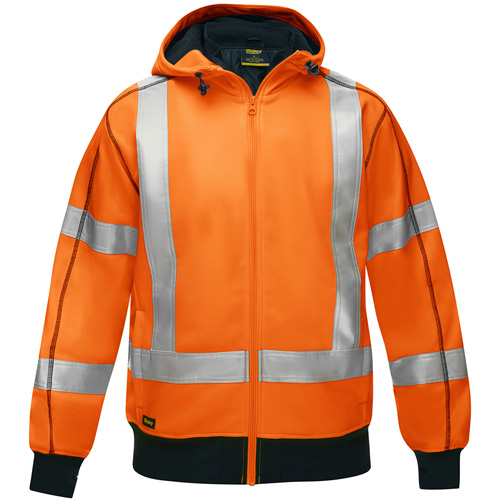 Bisley&reg; X-Back Full Zip Hooded Sweatshirt with Sherpa Lining, 2X-Large, High Visibility Orange Groupe Belzile Dickner
