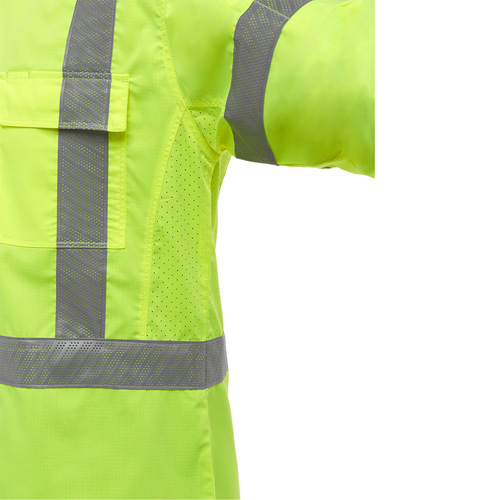 Bisley&reg; X-Back Long Sleeve Work Shirt with X-Airflow, Poly-Cotton, Small, High Visibility Lime-Yellow Groupe Belzile Dickner