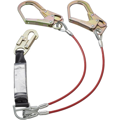 SA-55522-4 PVC-Coated Shock Absorbing Lanyard, 4', Form Hook Center, Snap Hook Leg Ends, Galvanized Steel Groupe Belzile Dickner