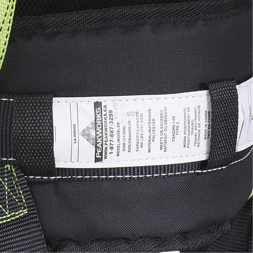 FBH10000E1020-S  Harnais de s&eacute;curit&eacute; s&eacute;rie entrepreneur avec ceinture de positionnement, Certifi&eacute;e CSA, Classe AEP, Petit Groupe Belzile Dickner