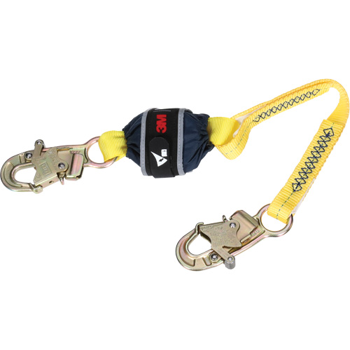 Web Shock-Absorbing Lanyard, 2.5', Snap Hook Center, Snap Hook Leg Ends, Polyester Groupe Belzile Dickner