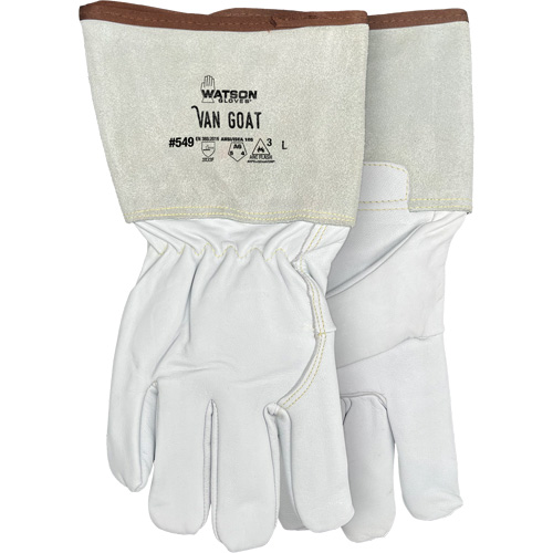 Gants r&eacute;sistant &agrave; la coupe et &agrave; l'arc &eacute;lectrique Van Goat 549, Taille Moyen, Enveloppe en Cutshield/Para-aramide/Polyester/Acier inoxydable/Ch&egrave;vre, ASTM ANSI niveau A6/EN 388 niveau F Groupe Belzile Dickner