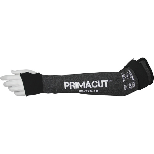 Manchette r&eacute;sistante &agrave; la coupe PrimaCut 68-774, PEHP, 18", ASTM ANSI niveau A7/EN 388 niveau F, Gris Groupe Belzile Dickner