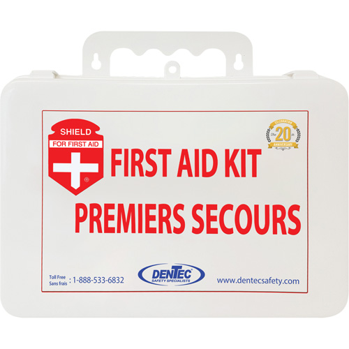 Trousse de premiers soins Shield, R&eacute;pond ou surpasse la norme CSA Z1220-24 type 2 environnements &agrave; faible risque, Petit (2-25 travailleurs) Groupe Belzile Dickner