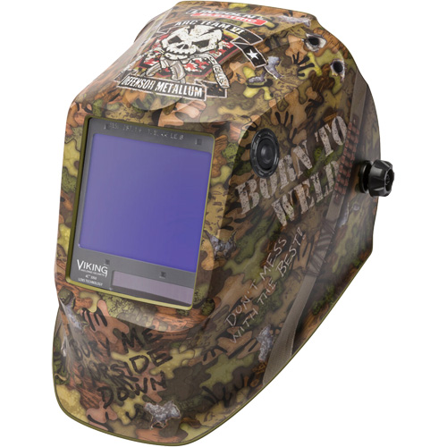 Masque de soudage VIKING 3350 Born To Weld, 3,74" lo x 3,34" la Champ de vision, Teinte 5 - 13 Groupe Belzile Dickner