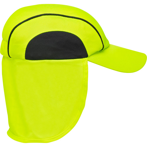 Chapeaux de refroidissement avec voiles pour le cou, Lime haute visibilit&eacute; Groupe Belzile Dickner