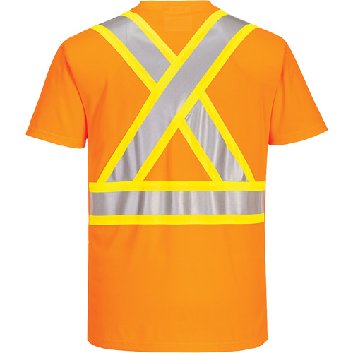 T-shirt de s&eacute;curit&eacute; &agrave; bandes contrastantes, Polyester, Petit, Orange haute visibilit&eacute; Groupe Belzile Dickner