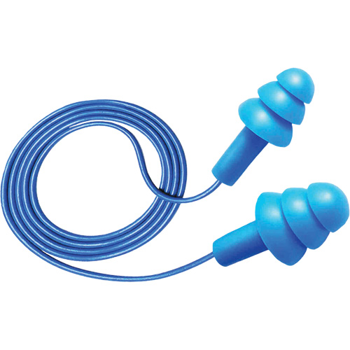 Hush 50-25 Reusable Metal Detectable Earplugs, Corded, One-Size, Bulk - Box, 25 NRR dB Groupe Belzile Dickner