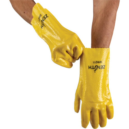 Gants &agrave; fini rugueux et r&eacute;sistants aux produits chimiques, Taille 9, 12" lo, PVC, Doublure en Interlock, 47-mil Groupe Belzile Dickner