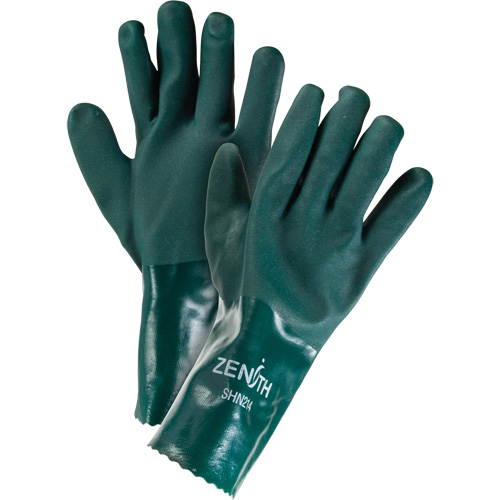 Gants verts &agrave; double enduit, 12" lo, PVC, Doublure en Jersey de coton, 70 mils Groupe Belzile Dickner