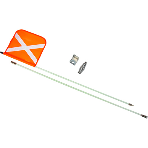 Tige de s&eacute;curit&eacute; robuste, Fixation Filet&eacute;, Hauteur 8', Orange avec X r&eacute;fl&eacute;chissant Groupe Belzile Dickner