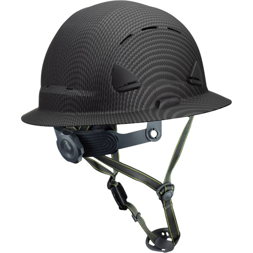 Casque Fibre Metal de style escalade avec bordure compl&egrave;te, R&eacute;pond aux normes CSA type 2, Suspension Rochet, Ventil&eacute; Groupe Belzile Dickner