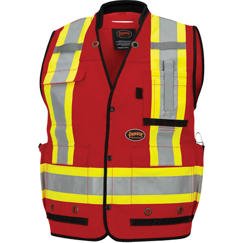 6678 High-Visibility Antimicrobial Mesh-Back Surveyor Vest, Red, Small, Polyester Groupe Belzile Dickner