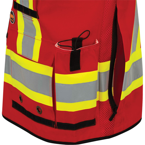 6678 High-Visibility Antimicrobial Mesh-Back Surveyor Vest, Red, Small, Polyester Groupe Belzile Dickner