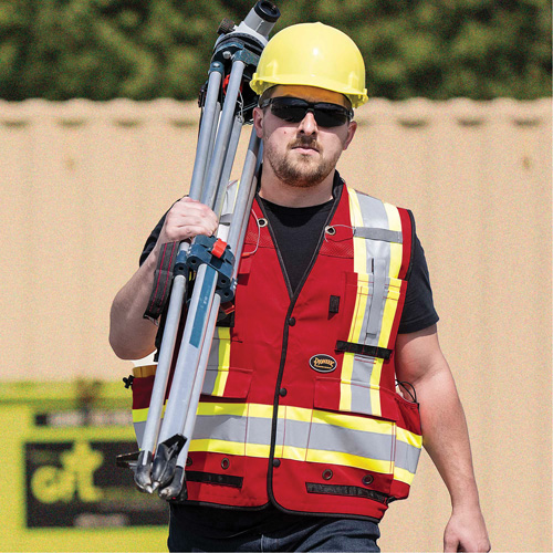 6678 High-Visibility Antimicrobial Mesh-Back Surveyor Vest, Red, Small, Polyester Groupe Belzile Dickner
