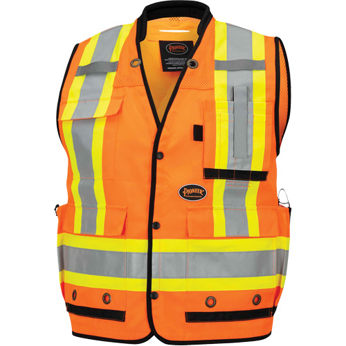 6680 High-Visibility Antimicrobial Mesh-Back Surveyor Vest, High Visibility Orange, Small, Polyester Groupe Belzile Dickner