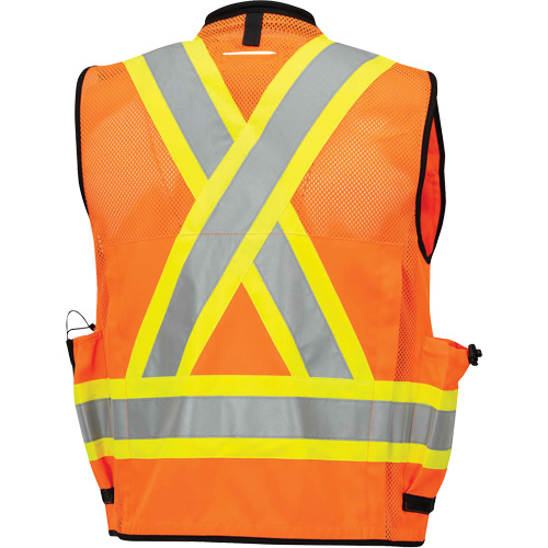 6680 High-Visibility Antimicrobial Mesh-Back Surveyor Vest, High Visibility Orange, Small, Polyester Groupe Belzile Dickner