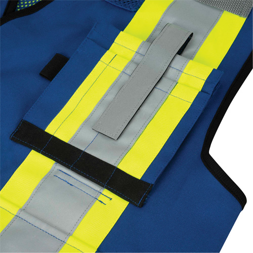 6681 Veste d'arpenteur antimicrobienne haute visibilit&eacute; avec dos en maille, Bleu royal, Petit, Polyester Groupe Belzile Dickner