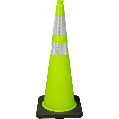 Premium Traffic Cone, 36", Lime Green, 4" & 6" Reflective Collar(s) Groupe Belzile Dickner