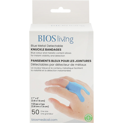 Bandages bleus, Jointures, 3", Tissu d&eacute;tectable, St&eacute;rile Groupe Belzile Dickner