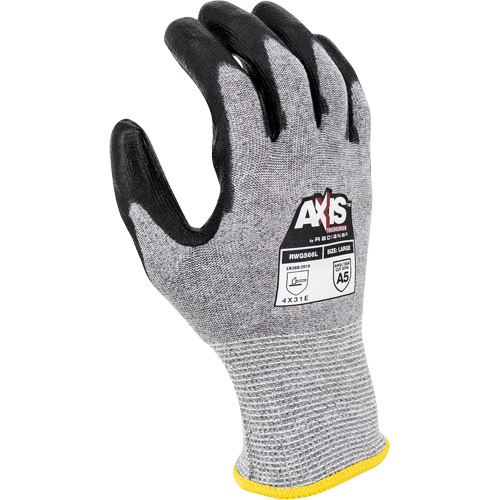 Gants de travail r&eacute;sistants &agrave; la coupe, compatibles avec &eacute;crans tactiles RWG566 AXIS, Taille 2T-Grand, Calibre 18, Rev&ecirc;tement Polyur&eacute;thane, Enveloppe en Acier inoxydable/PEHP, ASTM ANSI niveau A5/EN 388 niveau E Groupe Belzile Dickner