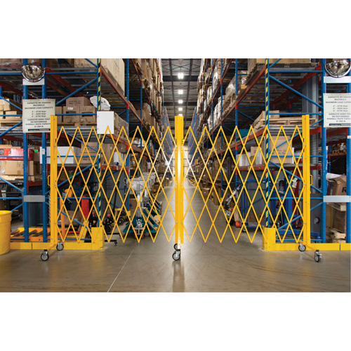Barri&egrave;re extensible, 84" h x 20' lo, Jaune Groupe Belzile Dickner