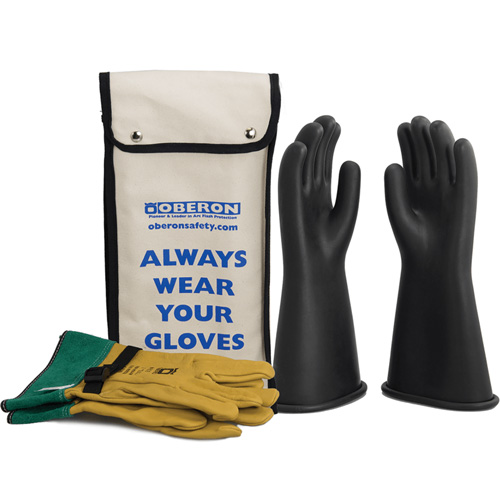 Class 1 Rubber Electrical Glove Kit, 8, 14" L, 37 cal/cm², NFPA 70E Groupe Belzile Dickner