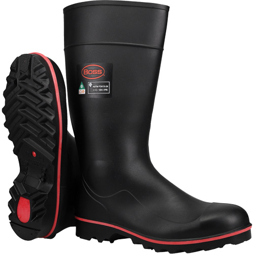 Boss&reg; Footwear Full ESR Safety Boot, Polyblend/PVC, Steel Toe, Size 4 Groupe Belzile Dickner