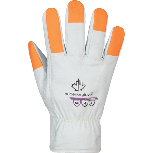 Gants haute visibilit&eacute; r&eacute;sistants &agrave; la coupe Endura Pro, Taille T-Grand, Enveloppe en Cuir de vache, ASTM ANSI niveau A6 Groupe Belzile Dickner