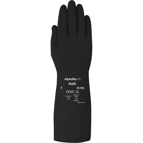 AlphaTec 38001PP Medium Duty Chemical-Resistant Gloves, Size 7, 14" L, Butyl Rubber, 14-mil Groupe Belzile Dickner