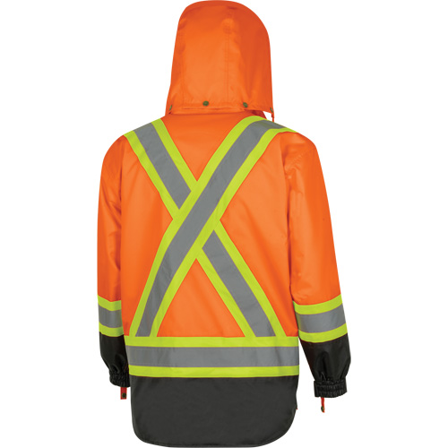 5056 Pioneer&reg; Yukon 7-in-1 Waterproof Winter Safety Parka, Polyester, Black/High Visibility Orange, X-Small Groupe Belzile Dickner