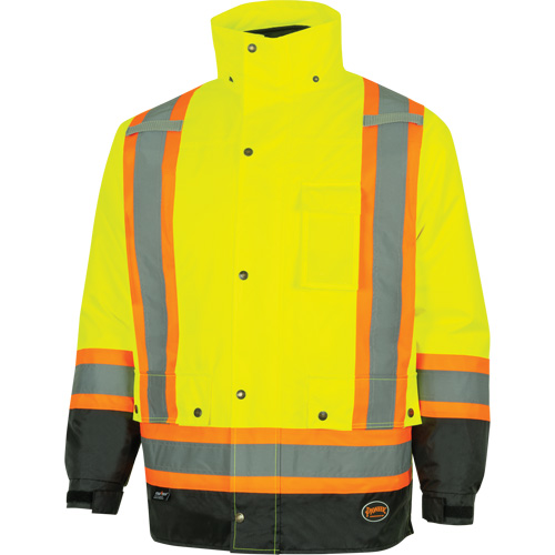 Parka de s&eacute;curit&eacute; d'hiver imperm&eacute;able 7-en-1 5057 Pioneer Yukon, Polyester, Noir/Jaune lime haute visibilit&eacute;, T-petit Groupe Belzile Dickner