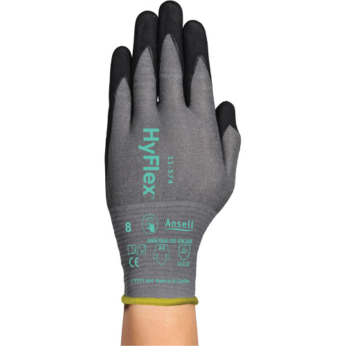 HyFlex&reg; 11-574 Cut-Resistant Gloves, Size 5/2X-Small, 21 Gauge, Foam Nitrile Coated, Intercept Shell, ASTM ANSI Level A4/EN 388 Level D Groupe Belzile Dickner