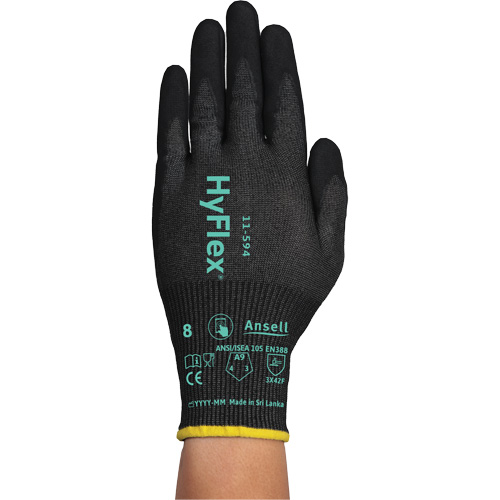 HyFlex&reg; 11-594 Cut-Resistant Gloves, Size 6/X-Small, 18 Gauge, Nitrile Coated, HPPE/Intercept Shell, ASTM ANSI Level A9/EN 388 Level F Groupe Belzile Dickner