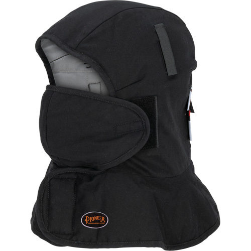 Pioneer 765A Flame-Resistant Quilted Hard Hat Liner with Long Neck & Detachable Mouthpiece, Black/Grey, Cotton/FR-Tech&reg;/Modacrylic/Nylon Groupe Belzile Dickner