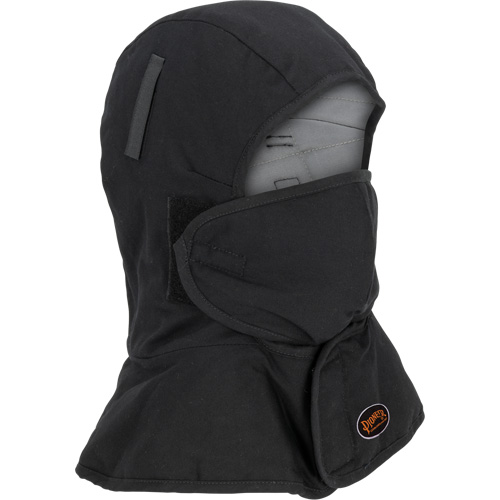 Pioneer 765A Flame-Resistant Quilted Hard Hat Liner with Long Neck & Detachable Mouthpiece, Black/Grey, Cotton/FR-Tech&reg;/Modacrylic/Nylon Groupe Belzile Dickner