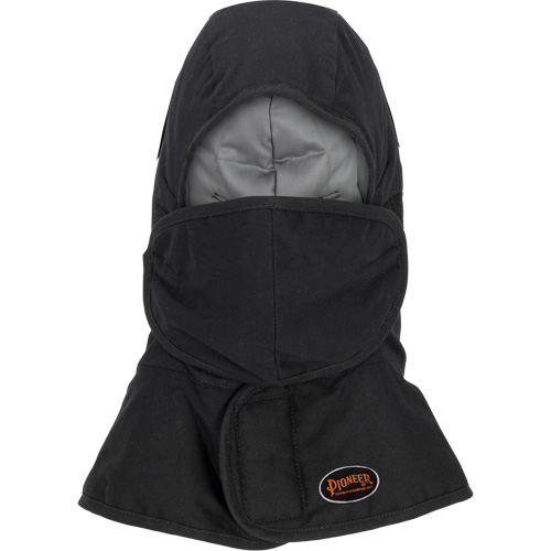 Pioneer 765A Flame-Resistant Quilted Hard Hat Liner with Long Neck & Detachable Mouthpiece, Black/Grey, Cotton/FR-Tech&reg;/Modacrylic/Nylon Groupe Belzile Dickner