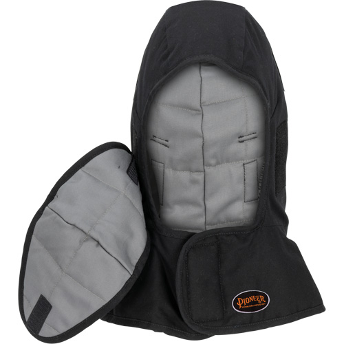 Pioneer 765A Flame-Resistant Quilted Hard Hat Liner with Long Neck & Detachable Mouthpiece, Black/Grey, Cotton/FR-Tech&reg;/Modacrylic/Nylon Groupe Belzile Dickner