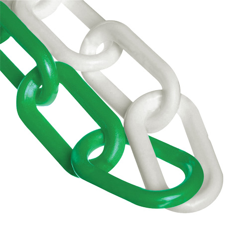 Chaîne de barri&egrave;re en plastique &agrave; deux couleurs, Vert/Blanc Groupe Belzile Dickner