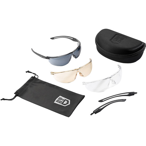 Gunfire 2.0 Ballistic Protection Safety Glasses Kit, Clear/Copper/Smoke Lens, Anti-Fog/Anti-Scratch, ANSI Z87+ Groupe Belzile Dickner