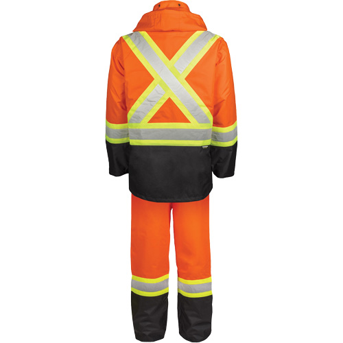 Ensemble de pluie haute visibilit&eacute; en tissu 150 deniers, Polyester, 3T-Grand, Orange haute visibilit&eacute; Groupe Belzile Dickner