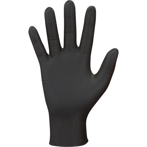 709B PyraGrip Disposable Gloves, 7/Small, Nitrile, 8-mil, Powder-Free, Black Groupe Belzile Dickner