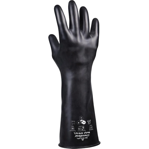 Gants r&eacute;sistants &agrave; l'acide 879, Taille 2T-Grand/11, 14" lo, Caoutchouc butyle, 28 mils Groupe Belzile Dickner