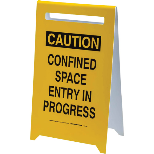 "Caution Confined Space Entry In Progress" Floor Sign, English Groupe Belzile Dickner