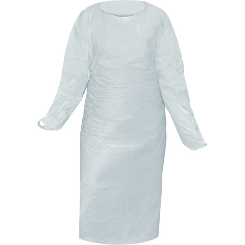Blouse CoverMe avec passe-pouces, Taille unique, Blanc, Poly&eacute;thyl&egrave;ne Groupe Belzile Dickner