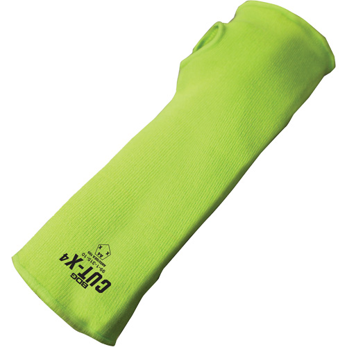 Manchette r&eacute;sistante &agrave; la coupe avec ouverture pour le pouce Cut-X, Fibre de verre/Poly&eacute;thyl&egrave;ne, 12", ASTM ANSI niveau A4, Lime haute visibilit&eacute; Groupe Belzile Dickner