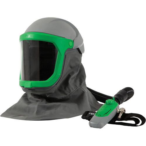 Z-Link Respirator with Safety Lens, FR Shoulder Cape, Breathing Tube & C40, Facepiece Respirator/Welding Helmet Groupe Belzile Dickner