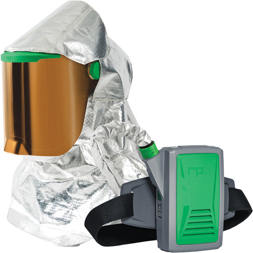 Respirateur &agrave; chaleur radiante Z-Link avec souffleur & montage &agrave; la ceinture, Respirateur &agrave; masque/Capuchon & visi&egrave;re, Pile Lithium-ion Groupe Belzile Dickner