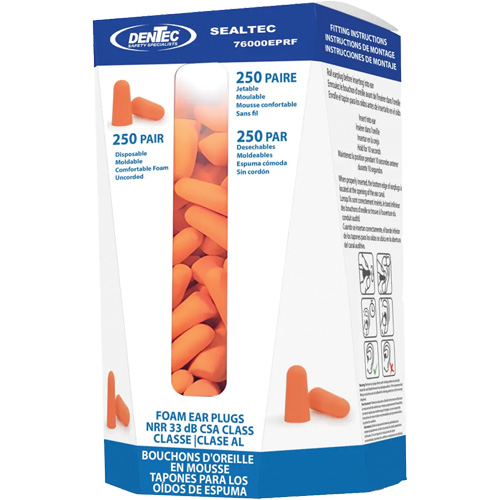 SEALTEC33 Disposable Foam Earplugs Refill, Bulk - Canister Groupe Belzile Dickner